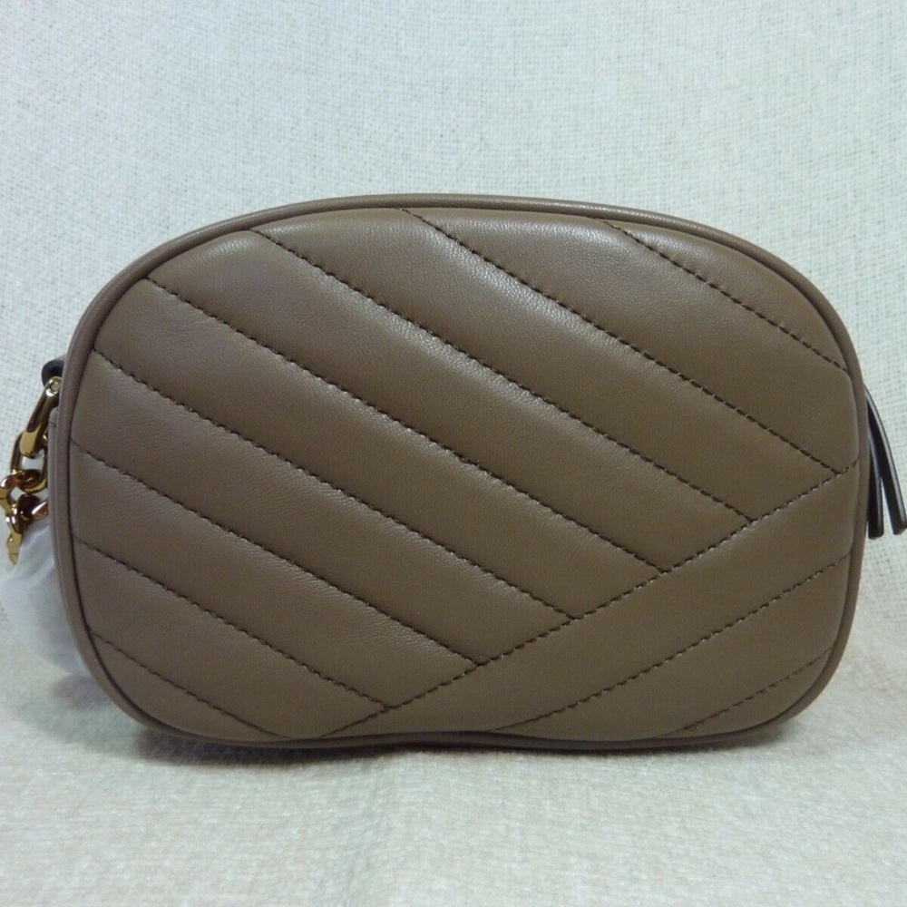 NEW Tory Burch Kira Chevron Classic Taupe Small Camera Bag/Crossbody Bag - Picture 5 of 15